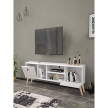 Mbes Mobilya Esin Beyaz 160 Cm Tv Ünitesi (Stoktan Hızlı Kargo)