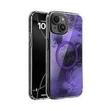 İphone 15 Plus Ve 14 Plus İçin Shinemag Serisi Magsafe İle Uyumlu Göz Alıcı Ve Şık Metalize Arka Tasarım Yüksek Kalite Materyal Premium Hybrid Kılıf Kapak Mor, 15 Plus/14 Plus 50 x 22