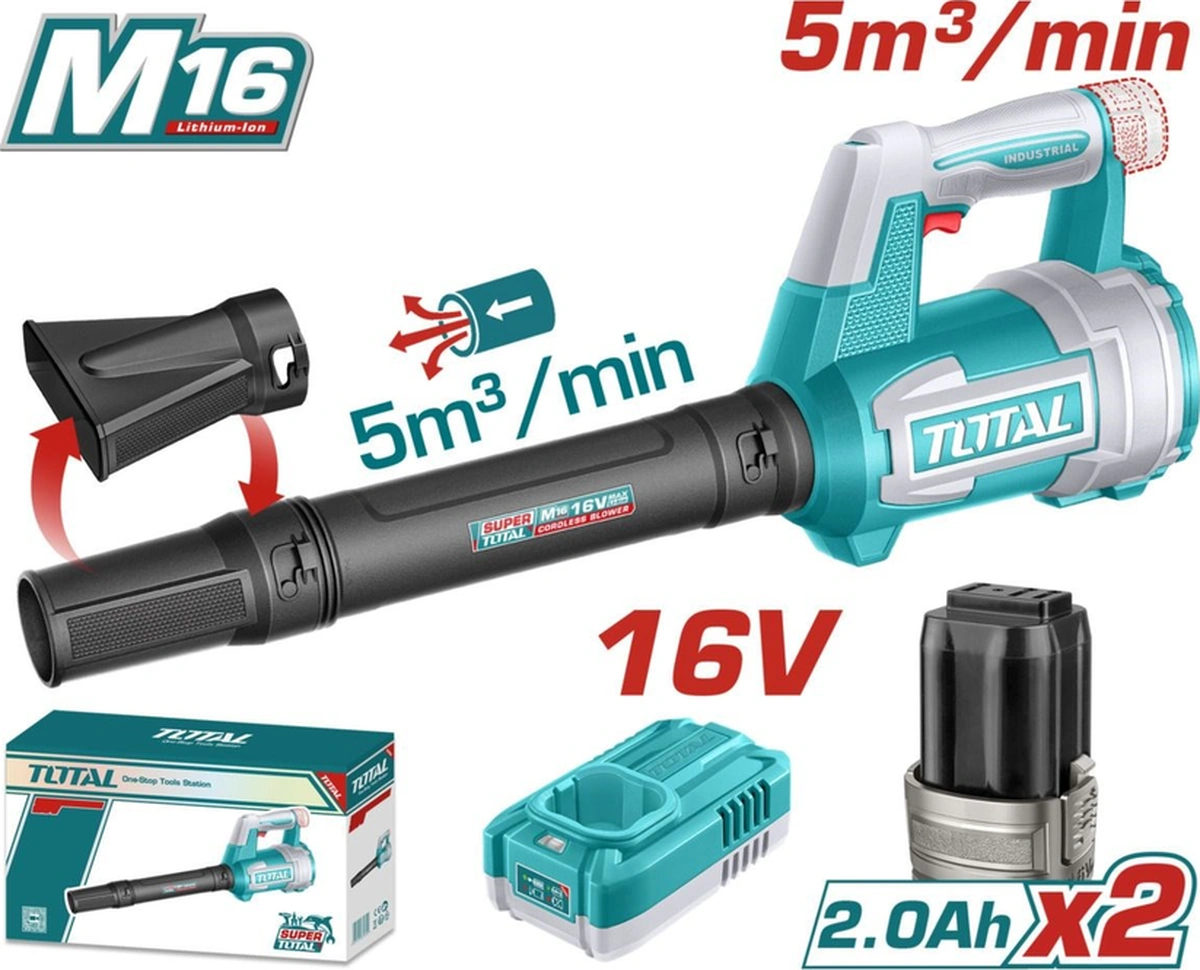 Total TABLI168082E Li-Ion Çift Akülü 16V Hava Üfleme Makinesi