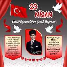 23 Nisan Ulusal Egemenlik Ve Çocuk Bayramı Pvc Vinil Pano Süsü 160x160 Cm Tek Parça Okul Sınıf Panosu Model 05 7