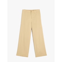 Koton Bol Paça Viskon Kumaş Basic Pantolon Bej 5wkg40090aw Ekru