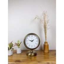 Eskitme Metal Retro Masa Saati 25 20 Cm Renkli