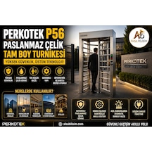Als - P56 Paslanmaz Çelik Tam Boy Turnike Yüksek Güvenlikli Geçiş Kontrol Sistemi