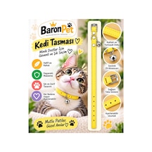 Kedi Tasması Sarı Deri Gümüş Tokalı Zilli Ayarlanabilir Boyun Tasması