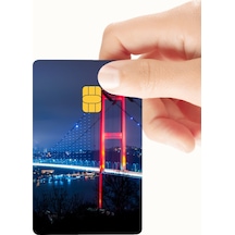 Köprülü Gece Manzarası Temalı Kredi Ve Banka Kartı Kaplama Sticker Natural