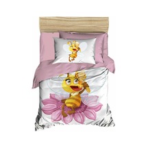 Yenidoğan Kız Bebek Nevresim Takımı 3D Pamuklu  Lady Bee