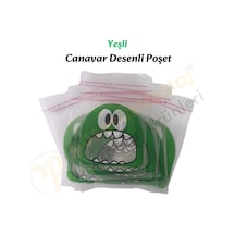 250 Adet Yeşil Canavar Desenli Cake Pop & Kurabiye Poşeti-10x15 Cm