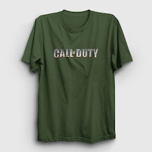 Presmono Unisex Logo Call Of Duty T-shirt Haki