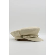 Külah Kadın Kaptan Şapka Yazlık Baker Boy Cap - Bej - 56 Cm Bej