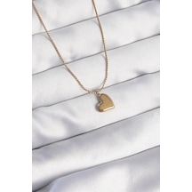 Ezoconcept 316l Çelik Gold Renk Minimal Kalp Tasarımlı Kolye 001