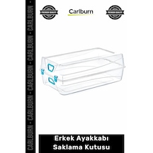 Şeffaf Plastik Katlanabilir İstiflenebilir Havalandırmalı Saklama Düzenleyici Erkek Ayakkabı Kutusu