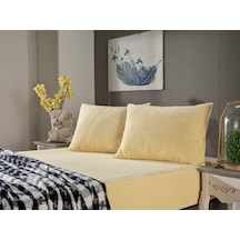 Doqu Home Penye Çarşaf Takımı Çift King Size - Sarı