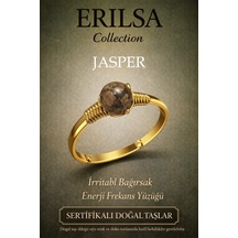 Sertifikalı Sindirim  Yüzüğü Jasper Taşı Ayarlanabilir Go Çok Renkli