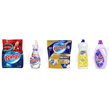 Bingo Renkliler 4kg + Soft + Pro Tablet 60'lı + Sıvı Bulaşık Deterjanı 1500 Ml + Soft Yumuşatıcı 3l 5'li Set Diğer