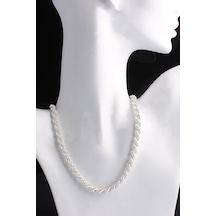 Omar Silver Unisex Halat Gümüş Zincir 8 Mm Elmas Kesim Gümüş Koly