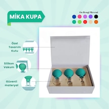 Silikon Vakumlu Mika Yüz Masaj Kupası 3'lü Set Yeşil Çok Renkli