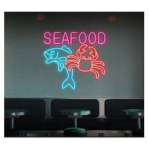 Twins Led Seafood Yazılı Ve Şekilli Neon Tabela Pembe Model:model:38343366