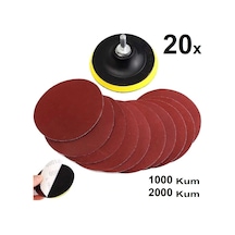 115Mm Cırt Taban 20 Adet Zımpara Takımı 1000 Kum 2000 Kum Zımpar