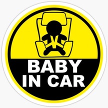 Dikkat Arabada Bebek Var Sticker oto Etiket 18cm MD2