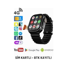 Sonreirr Watch 8 Ultra 4g Lite Sim Kartlı Android Akıllı Saat (Distribütör Garantili) Siyah