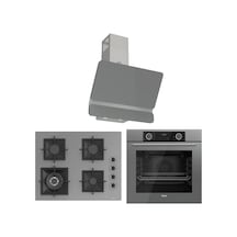 Ferre Fryart SC Serisi Wok'lu Gri 3'lü  XE63CPR-SC408-D082 Ankastre Set