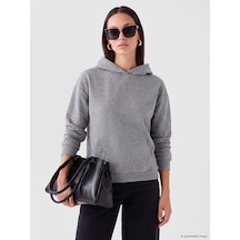 LC Waikiki Lc Waıkıkı Antrasit Loose Fit Kadın Hoodie