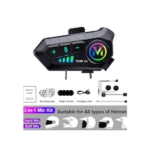 Y10 2x Motosiklet Kask İntercom Çift Eşleşme Rgb Işıklı Bluetooth Kulaklık 5,3