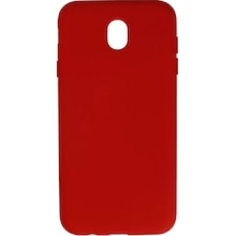 Newface Samsung Uyumlu,  Galaxy J7 Pro / J730 Kılıf Nano İçi Kadife Silikon - Kırmızı