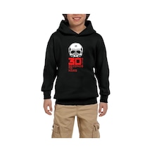 Zepplin Giyim 30 Seconds To Mars Skull Siyah Çocuk Kapşonlu Sweatshirt