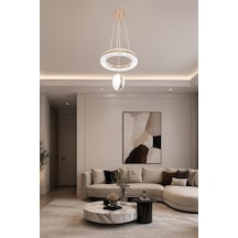 İnci Gold Modern Tasarım Sarkıt Led Avize 3 Renk Işık Kristal Görünüm Oturma Odası Yemek Odası Salon Yatak Oda Diğer