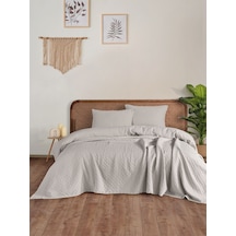 Cambridge Yatak Örtüsü Seti Çift Kişilik Açık Gri Kutulu