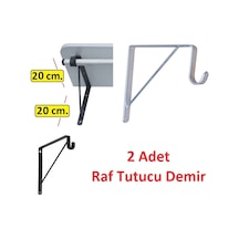 Depolife Raf Duvar Asma Demiri 2 Adet Metal Braket 20X20 Askılıklı