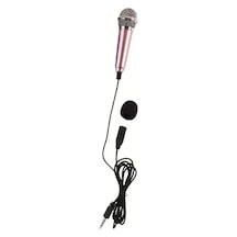 Sunshine011 Rose Gold Mini Mikrofon, 3.5mm Jaklı, Şarkı Söyleme, Kayıt, Oyun, Görüntülü Görüşme İçin Taşınabilir