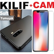 Samsung Galaxy Uyumlu J7 Pro Premium Soft Kaliteli Kilif + Cam 307197934 - Renk / Siyah