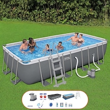 Bestway Steel Pro Max Yer Üstü Prefabrik Dikdörtgen Havuz Seti 549cm X 274cm X 122cm 56465 Bw586