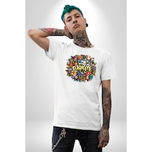 Turkiye Özel Karakterleri Unisex Unisex Beyaz Organik Baskılı T-shirt Penye Yüksek Kalite Beyaz