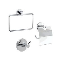Banyo Aksesuar 3 Lü Set Havluluk - Wc Kağıtlık - 2 Li Askı Paslanmaz Genel