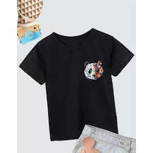 Unisex Çocuk Baskılı T-shirt - Siyah