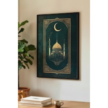 1 Adet Doğal Ahşap Çerçeveli Minimalist Soyut Çizim Vintage Tablo