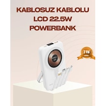 Manyetik Kablosuz Powerbank 22.5w Hızlı Şarj Lcd Ekranlı Çok Renkli