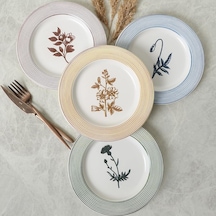 Floral Essence Assos Pasta Tabağı 22 Cm 4 Adet / 22890-93-94-22949 Çok Renkli