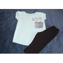Beyzababykids %100 Pamuk Tavşanlı Kız Bebek Ikili Takım 1-2 Yaş Mint Yeşili