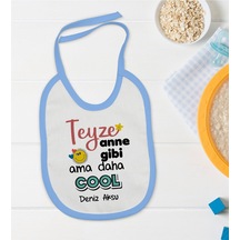BK Kids Kişiye Özel Mavi Bebek Mama Önlüğü - Model 52 Mavi
