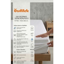 Beyaz Çift Fitted Sıvı Geçirmez Yatak Koruyucu Alez 150x200