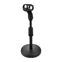 Mikrofon Tutucu İle Yüksekliği Ayarlanabilir Metal Masaüstü Mikrofon Stantı 24.5-34cm - Canlı Yayın, Ofis Kullanıma Uygun
