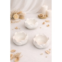 Bernami Biblo Pinterest 3'lü Lotus Çiçeği Dekoratif Mumluk Set & Biblo - Lotus Mumluk-ev Aksesuarı -