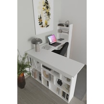 Venedik 13 Raflı Çalışma Masası,beyaz