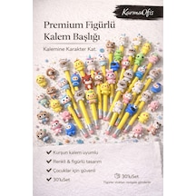 Premium Figürlü Kurşun Kalem Başlığı 30 Lu Set Renkli, Eğlenceli & Rastgele Figürlü Çok Renkli30