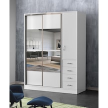 Beenal Samara Sürgülü Kapaklı Şifonyerli Gardırop 160 Cm