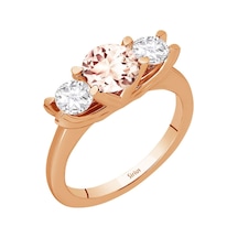 Sirius Morganite Ve Beyaz Topaz Taşlı Tria Yüzük 0802R0035